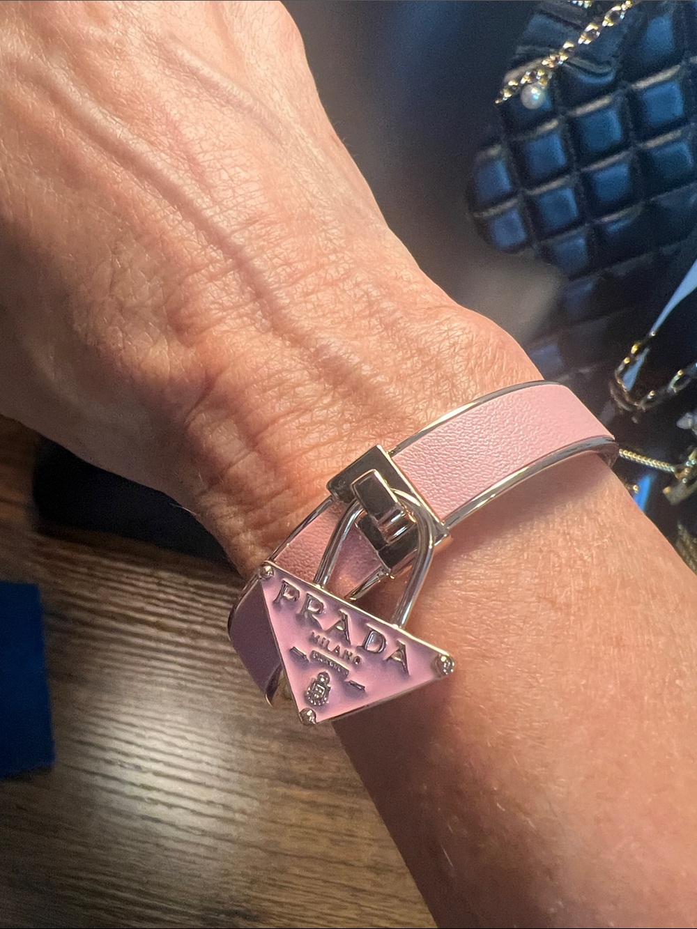 Pink Triangle Logo Bracelet